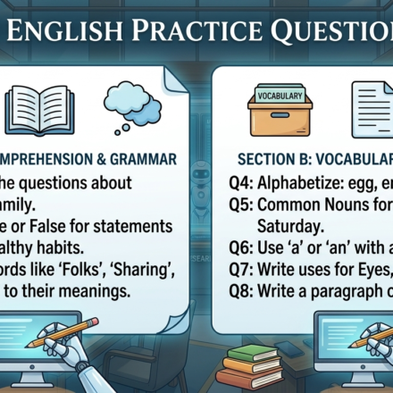 Class 3 English Question Paper 20262083 Practice Set & Model Answers