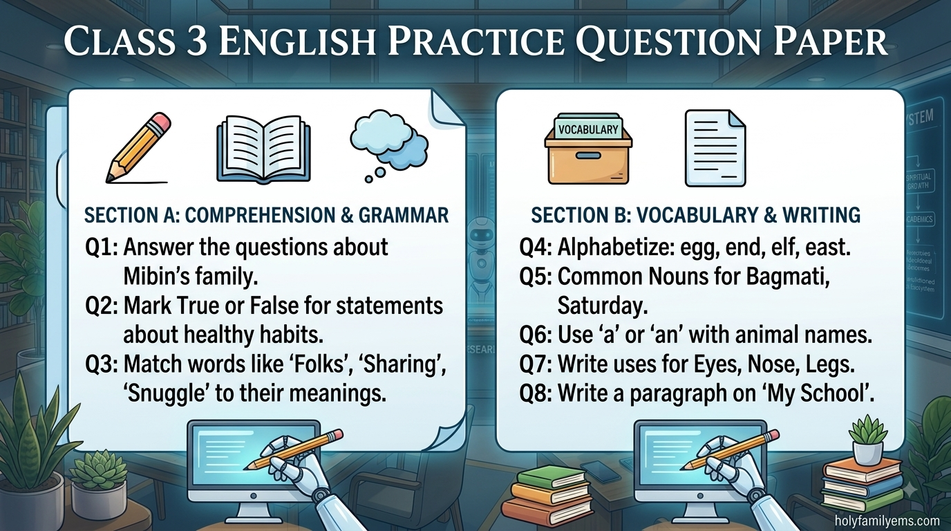 Class 3 English Question Paper 20262083 Practice Set & Model Answers